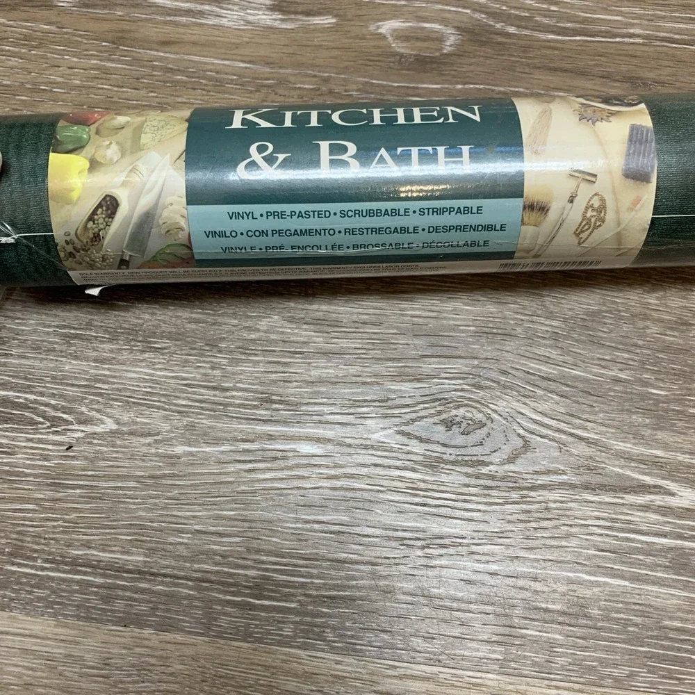 Graham & Brown Green Faux Bois Vinyl Pre-pasted Vintage Wallcovering Wallpaper